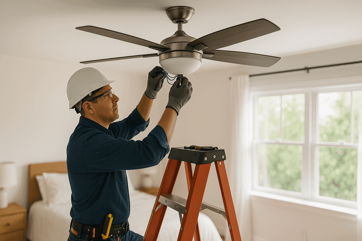 How to Install a Ceiling Fan with Light Safely