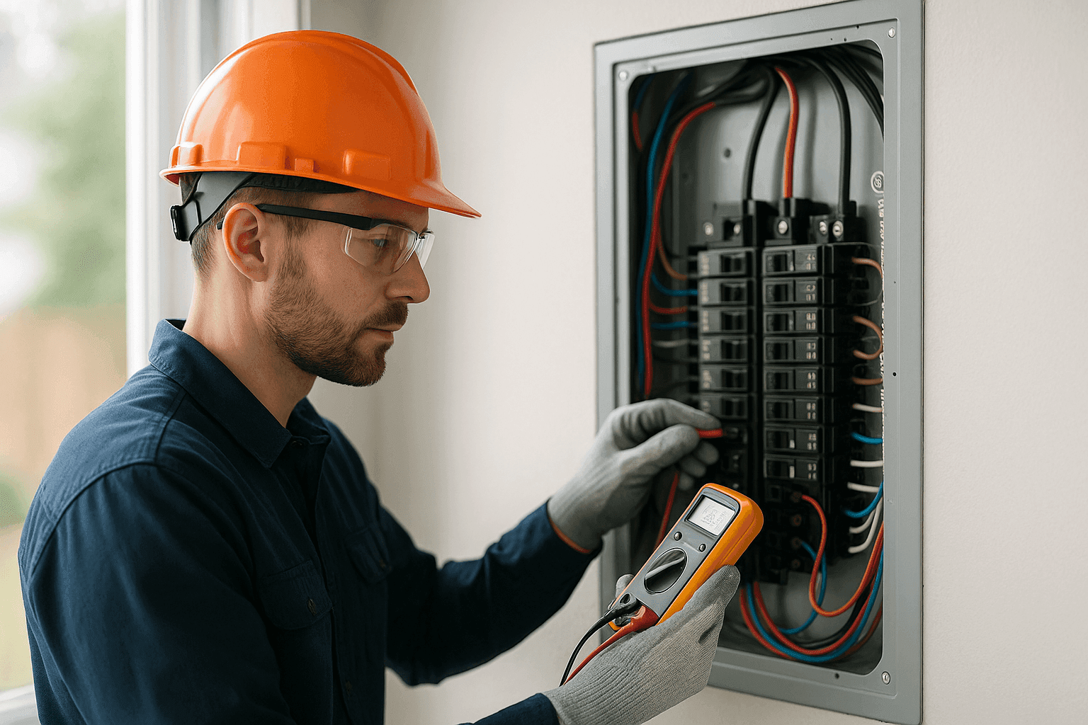 Electrician balancing circuit loads in breaker panel
