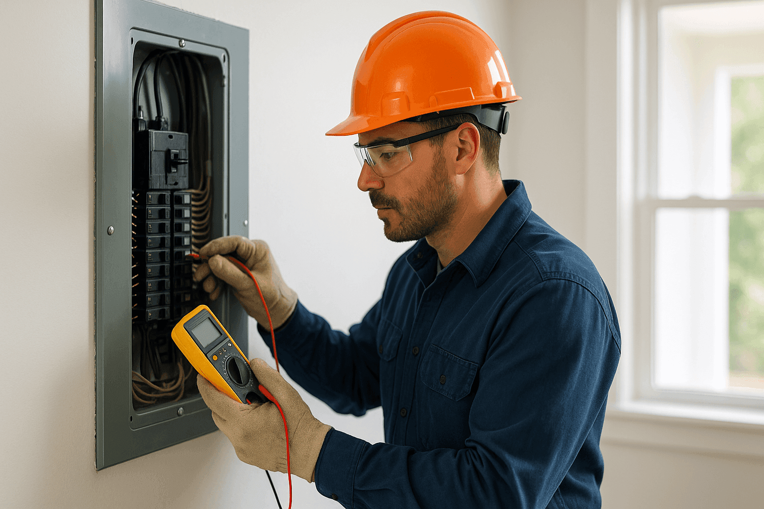 Electrician troubleshooting panel for nuisance tripping